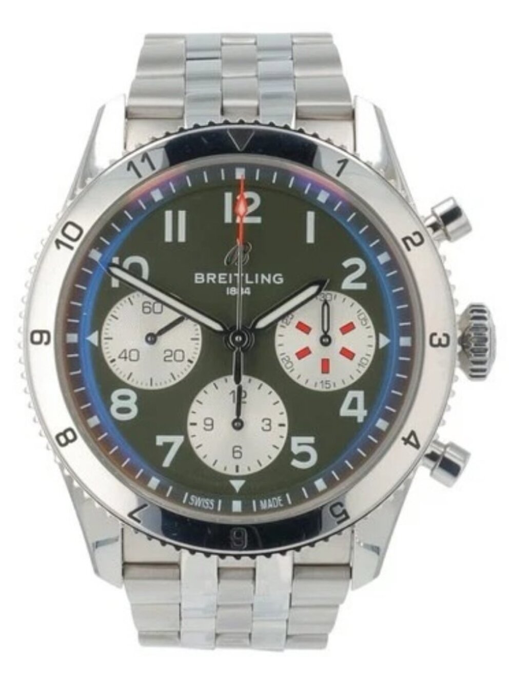 Breitling AVI Chronograph Green Dial Stainless 42mm Automatic Men’s A23380